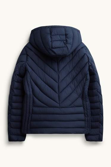Donna - Giacca trapuntata con cappuccio - foderata - blu scuro