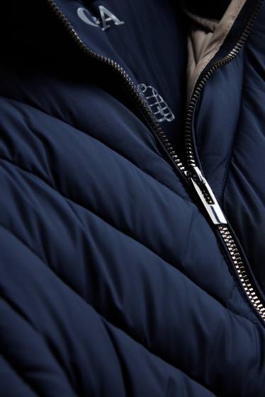 Donna - Giacca trapuntata con cappuccio - foderata - blu scuro