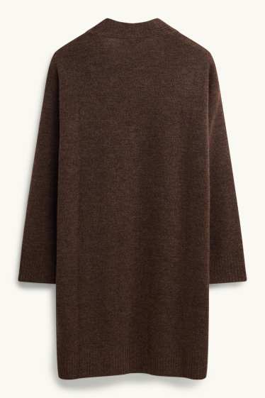 Femmes - Gilet long en maille - Cacao