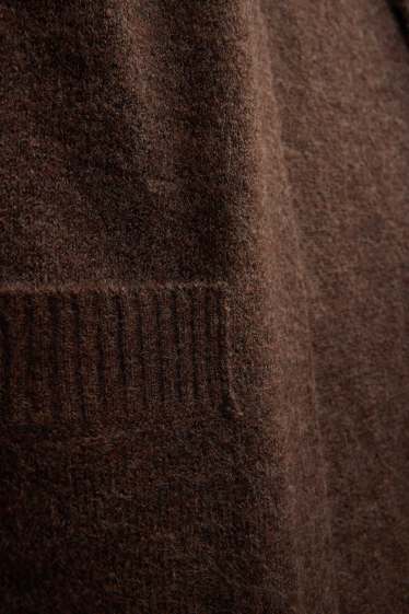 Femmes - Gilet long en maille - Cacao