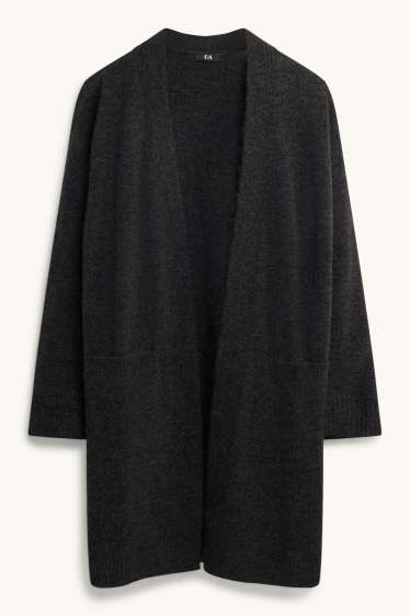 Women - Long cardigan - dark gray