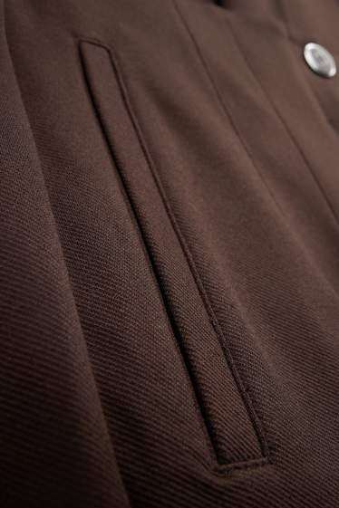 Dames - Korte pantalon - high waist - tapered fit - donkerbruin