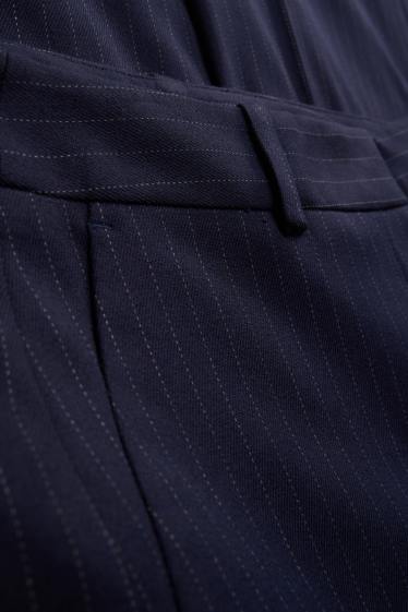 Donna - Pantaloni business - vita alta - gamba ampia - a righe - blu scuro