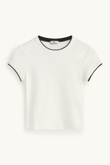 Kobiety - T-shirt - kremowobiały