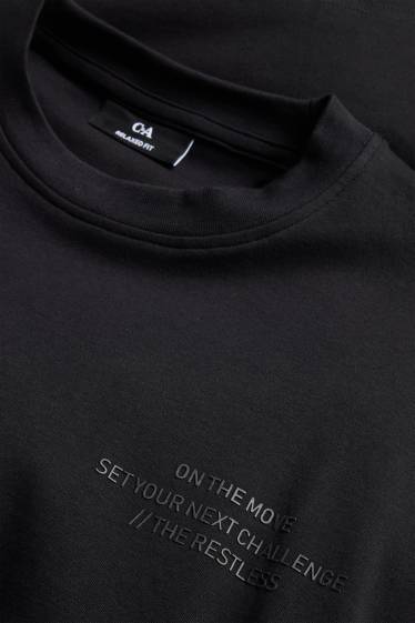 Herren - Langarmshirt - Relaxed Fit - schwarz