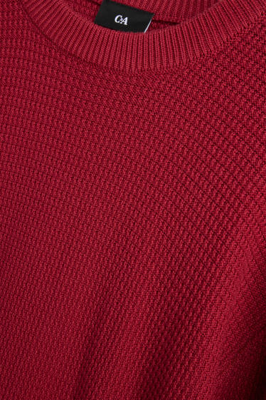 Men - Jumper - textured - red