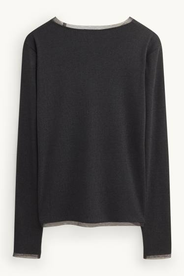 Dames - Longsleeve - antraciet