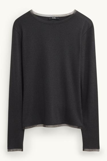 Dames - Longsleeve - antraciet