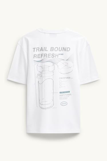 Bărbați - Tricou - relaxed fit - alb / gri