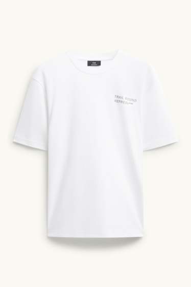 Bărbați - Tricou - relaxed fit - alb / gri