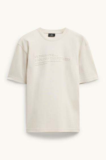 Uomo - T-shirt - relaxed fit - bianco crema