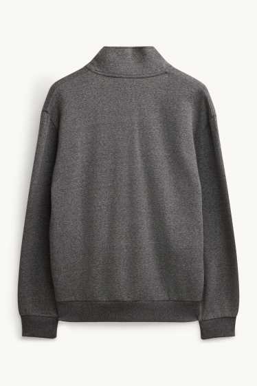 Herren - Strickjacke - dunkelgrau-melange
