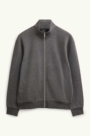 Herren - Strickjacke - dunkelgrau-melange