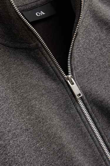 Herren - Strickjacke - dunkelgrau-melange