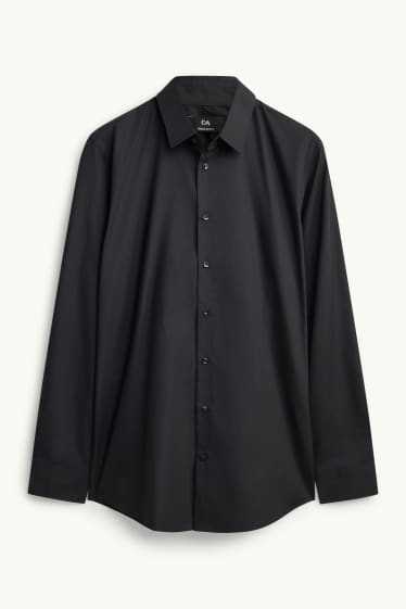 Uomo - Camicia - regular fit - collo all'italiana - nero