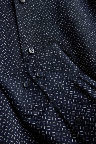Hommes - Chemise - regular fit - col button-down - à motif - bleu foncé / blanc