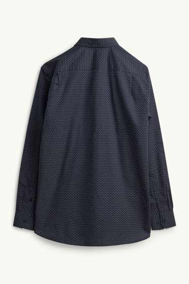 Hommes - Chemise - regular fit - col button-down - à motif - bleu foncé / blanc