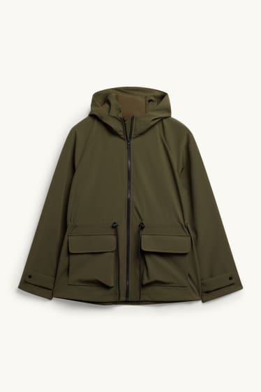 Damen - Softshelljacke mit Kapuze - wasserabweisend - 4-Way-Stretch - dunkelgrün