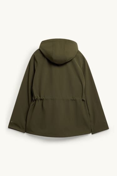 Damen - Softshelljacke mit Kapuze - wasserabweisend - 4-Way-Stretch - dunkelgrün