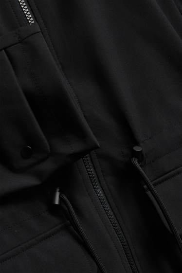 Damen - Softshelljacke mit Kapuze - wasserabweisend - 4-Way-Stretch - schwarz