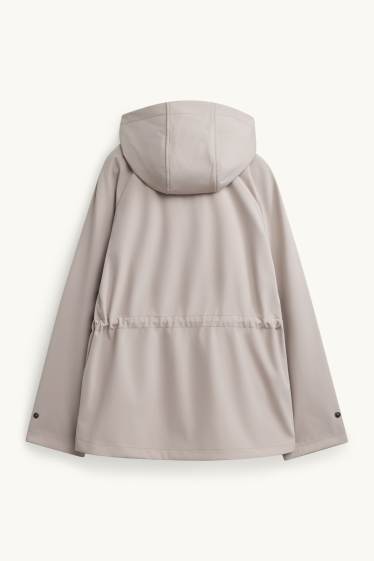 Damen - Softshelljacke mit Kapuze - wasserabweisend - 4-Way-Stretch - beige