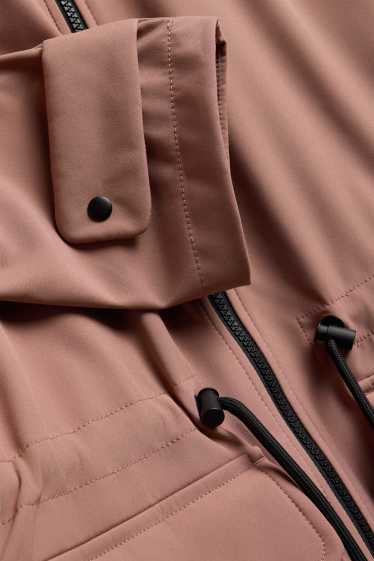 Damen - Softshelljacke mit Kapuze - wasserabweisend - 4-Way-Stretch - lachsfarben