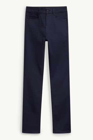 Dames - Pantalon - high waist - slim fit - donkerblauw