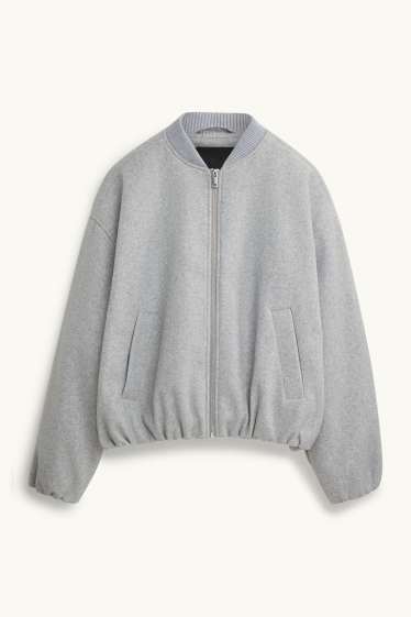 Femmes - Blouson aviateur - gris clair chiné