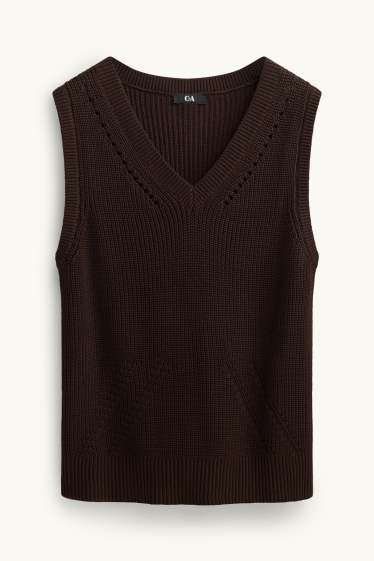 Femmes - Pull sans manches - marron foncé