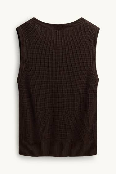 Femmes - Pull sans manches - marron foncé