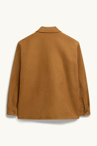 Hommes - Veste-chemise - relaxed fit - col kent - marron