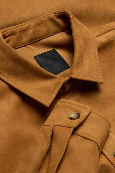 Hommes - Veste-chemise - relaxed fit - col kent - marron