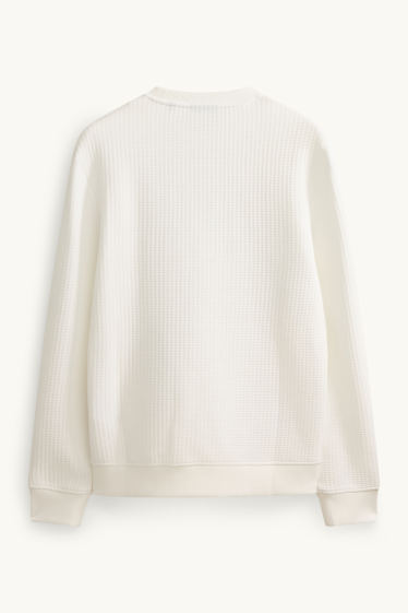 Men - Sweatshirt - textured - cremewhite
