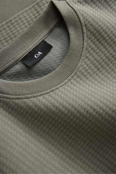 Heren - Sweatshirt - met structuur - kaki