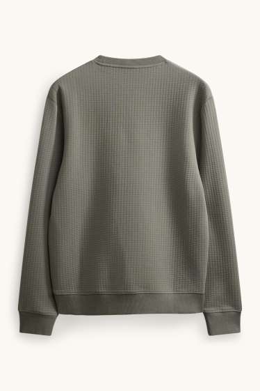 Heren - Sweatshirt - met structuur - kaki