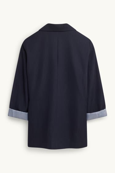 Femmes - Blazer long - relaxed fit - bleu foncé
