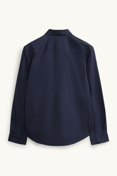 Uomo - Camicia - regular fit - collo all'italiana - blu scuro
