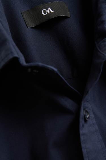 Uomo - Camicia - regular fit - collo all'italiana - blu scuro