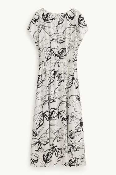 Donna - Vestito fit & flare - a fiori - bianco / nero