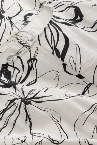 Donna - Vestito fit & flare - a fiori - bianco / nero