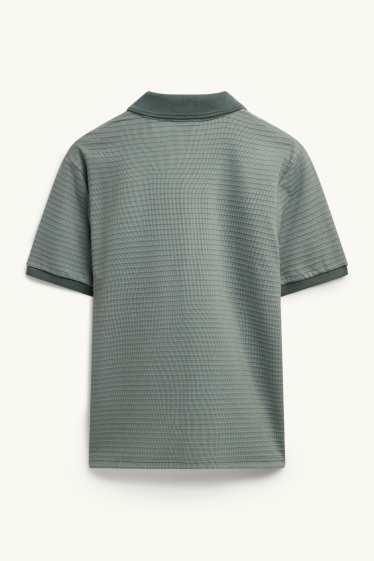 Bărbați - Tricou polo - regular fit - structurat - gri / verde