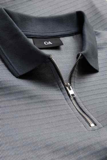 Bărbați - Tricou polo - regular fit - structurat - gri / gri