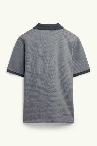 Bărbați - Tricou polo - regular fit - structurat - gri / gri