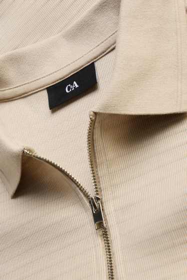 Bărbați - Tricou polo - regular fit - structurat - bej