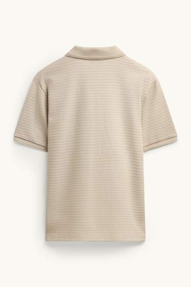 Bărbați - Tricou polo - regular fit - structurat - bej