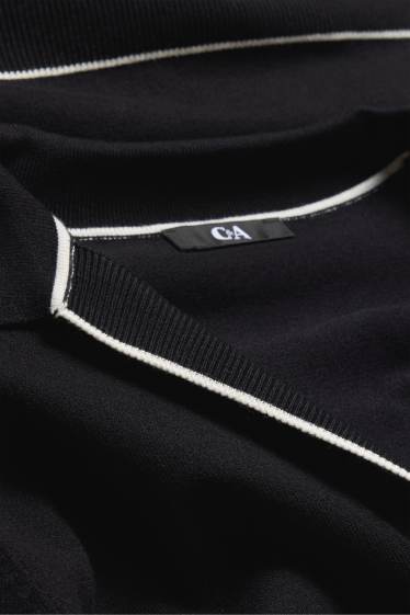 Donna - Maglione - a maniche corte - nero / bianco