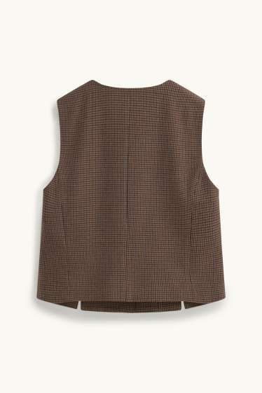 Damen - Business-Weste - tailliert - gemustert - braun / dunkelblau