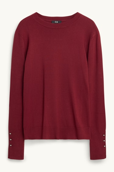 Damen - Feinstrick-Pullover - bordeaux