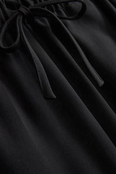 Femei - Pantaloni office - talie medie - wide leg - negru