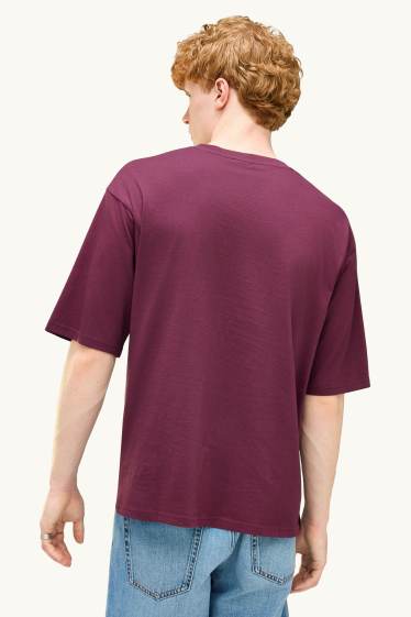 Heren - T-shirt - oversized - paars